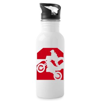 Moto 2 biker - Water bottle with straw - white - Right