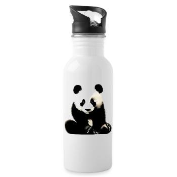Panda - Gourde avec paille intégrée - blanc - Droite