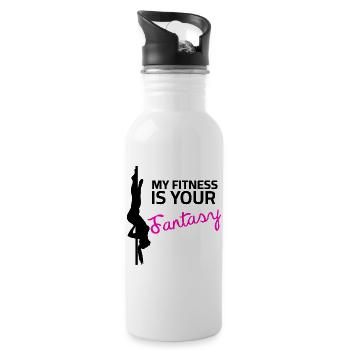 Dictons de pole dance - My Fitness your Fantasy - Gourde avec paille intégrée - blanc - Droite