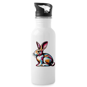Rabbit - Water bottle with straw - white - Right