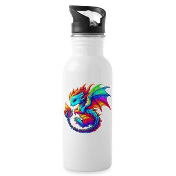 Dragon - Water bottle with straw - white - Right