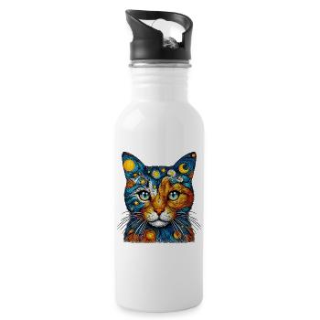 Cat - Water bottle with straw - white - Right