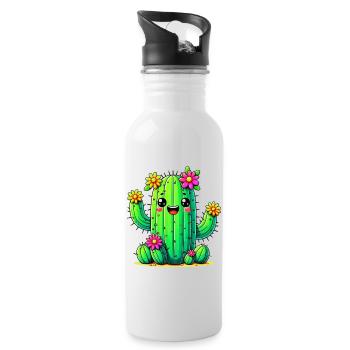 Cactus - Water bottle with straw - white - Right