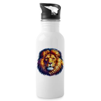 Lion - Water bottle with straw - white - Right