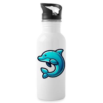 Dolphin - Water bottle with straw - white - Right