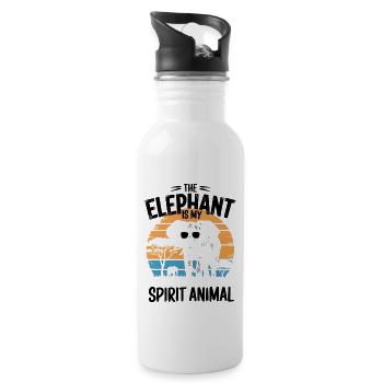 L’éléphant est mon animal spirituel - Gourde avec paille intégrée - blanc - Droite