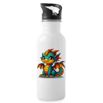 Dragon - Water bottle with straw - white - Right