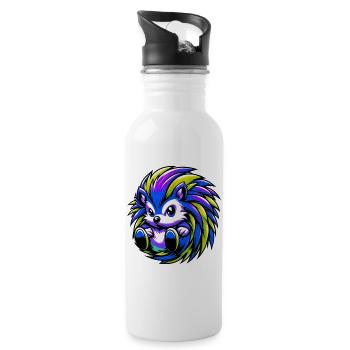 Hedgehog - Water bottle with straw - white - Right