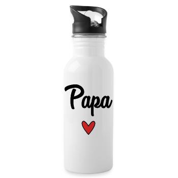 DAD. FATHER'S DAY. HAPPY FATHER'S DAY. HAPPY BIRTHDAY. - Water bottle with straw - white - Right