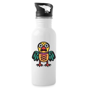 Turkey Halloween Animal - Water bottle with straw - white - Right