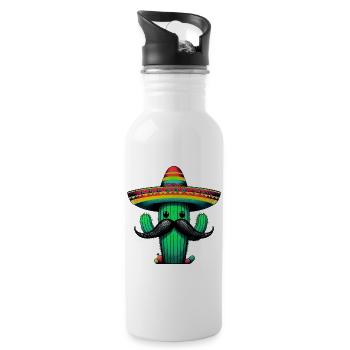 Cactus - Water bottle with straw - white - Right