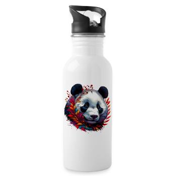 Panda - Gourde avec paille intégrée - blanc - Droite