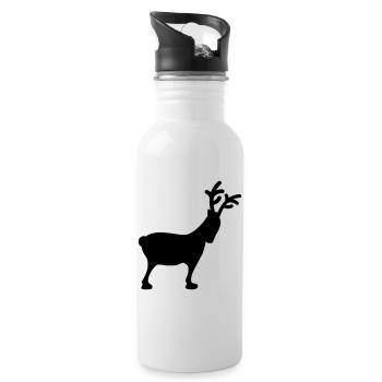 Rentier Xmas5 - Trinkflasche mit integriertem Trinkhalm - Weiß - Rechts