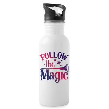 Follow the Magic Broomstick - Water bottle with straw - white - Right