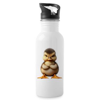Küken grimmig 2 - Trinkflasche mit integriertem Trinkhalm - Weiß - Rechts