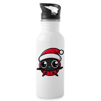 Coccinelle Noël mignon - Gourde avec paille intégrée - blanc - Droite