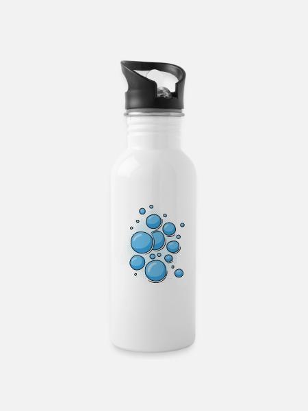 Seifenblasen - Trinkflasche mit integriertem Trinkhalm - Weiß
