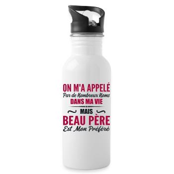 Appelé mais beau-père, cadeau beau-papa - Gourde avec paille intégrée - blanc - Droite