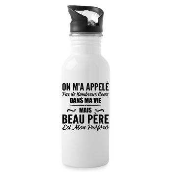 Appelé mais beau-père, cadeau beau-papa - Gourde avec paille intégrée - blanc - Droite