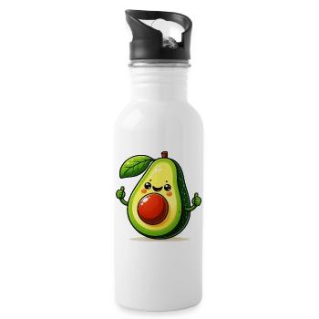 Avocado - Water bottle with straw - white - Right