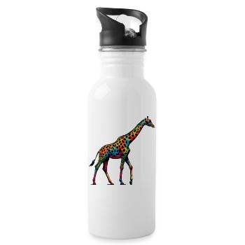 Girafe - Gourde avec paille intégrée - blanc - Droite