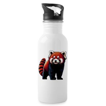 Petit panda - Gourde avec paille intégrée - blanc - Droite