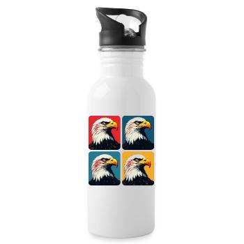Pygargue à tête blanche - Gourde avec paille intégrée - blanc - Droite