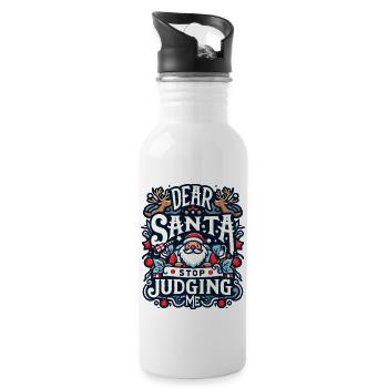 Dear Santa Stop Judging Me - Water bottle with straw - white - Right
