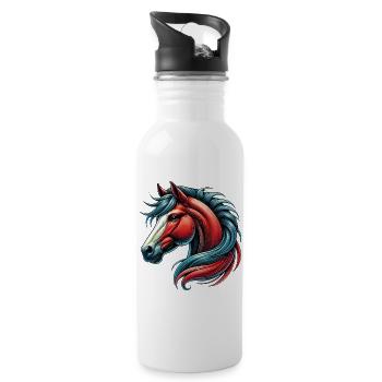 Horse - Water bottle with straw - white - Right