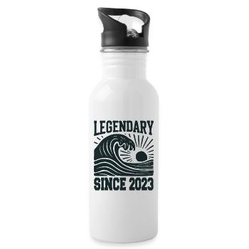 Legendary since 2023 Birthday Wave - Water bottle with straw - white - Right