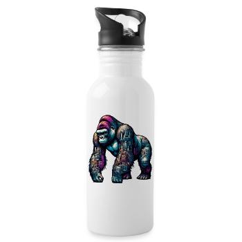 Gorilla - Water bottle with straw - white - Right