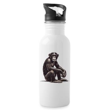 Chimpanzé - Gourde avec paille intégrée - blanc - Droite
