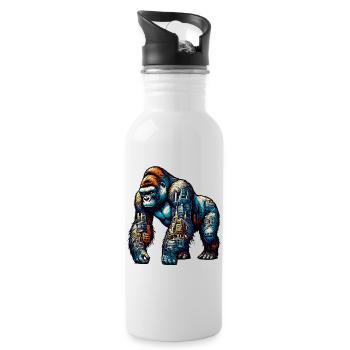 Gorilla - Water bottle with straw - white - Right
