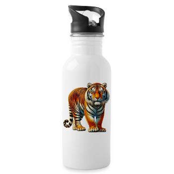 Tiger - Trinkflasche mit integriertem Trinkhalm - Weiß - Rechts