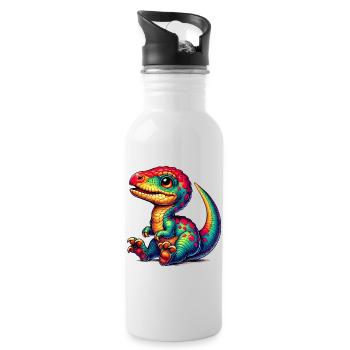 Dinosaure - Gourde avec paille intégrée - blanc - Droite