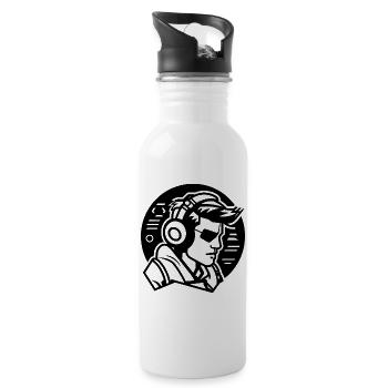 Gaming Liebhaber - Trinkflasche mit integriertem Trinkhalm - Weiß - Rechts