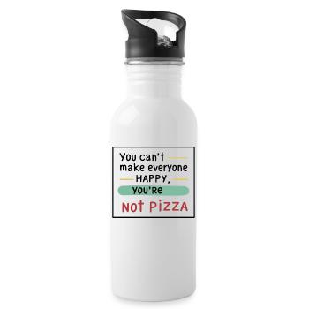 You can't make everyone happy, you're not pizza. - Trinkflasche mit integriertem Trinkhalm - Weiß - Rechts