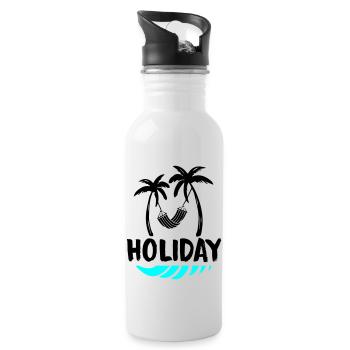 palms relax holiday - Trinkflasche mit integriertem Trinkhalm - Weiß - Rechts