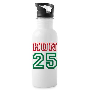 HUNGARY Ungarn - Trinkflasche mit integriertem Trinkhalm - Weiß - Rechts