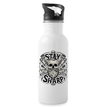 Stay sharp barber - Water bottle with straw - white - Right