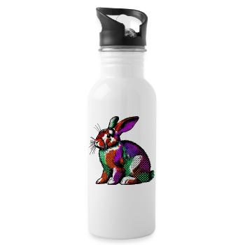 Rabbit - Water bottle with straw - white - Right