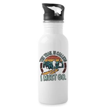 The Trail is Calling and I Must Go - Water bottle with straw - white - Right