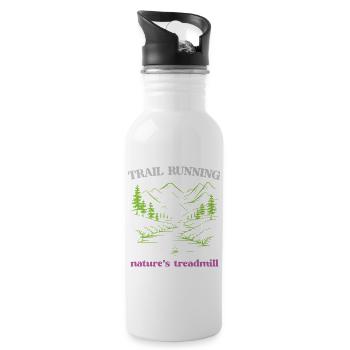 Trailrunning - Das Laufband der Natur - Trinkflasche mit integriertem Trinkhalm - Weiß - Rechts