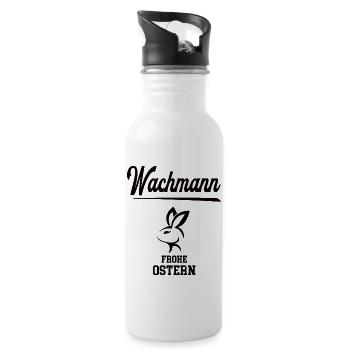 Wachmann Ostern Geschenk Wachdienst Secruity - Trinkflasche mit integriertem Trinkhalm - Weiß - Rechts