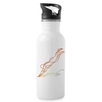 Schwimmen Vintage Look - Trinkflasche mit integriertem Trinkhalm - Weiß - Rechts