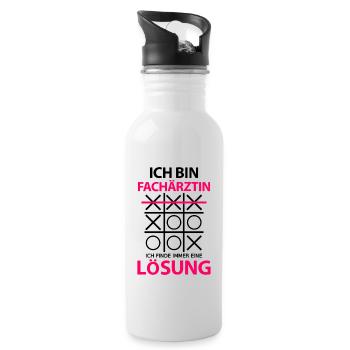 Fachärztin Lustige Sprüche witziger Spruch - Trinkflasche mit integriertem Trinkhalm - Weiß - Rechts