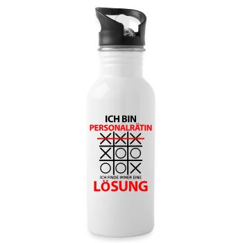 Personalrätin Personalrat Abschied Sprüche Lustig - Trinkflasche mit integriertem Trinkhalm - Weiß - Rechts