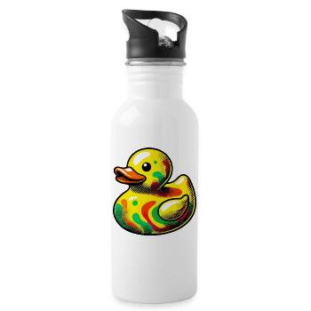Caneton Canard Canard Canard - Gourde avec paille intégrée - blanc - Droite