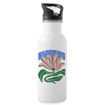 Blühende Stärke - Trinkflasche mit integriertem Trinkhalm - Weiß - Rechts