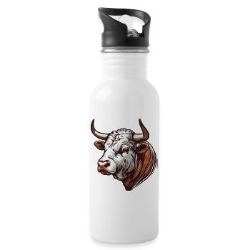 Bull - Water bottle with straw - white - Right